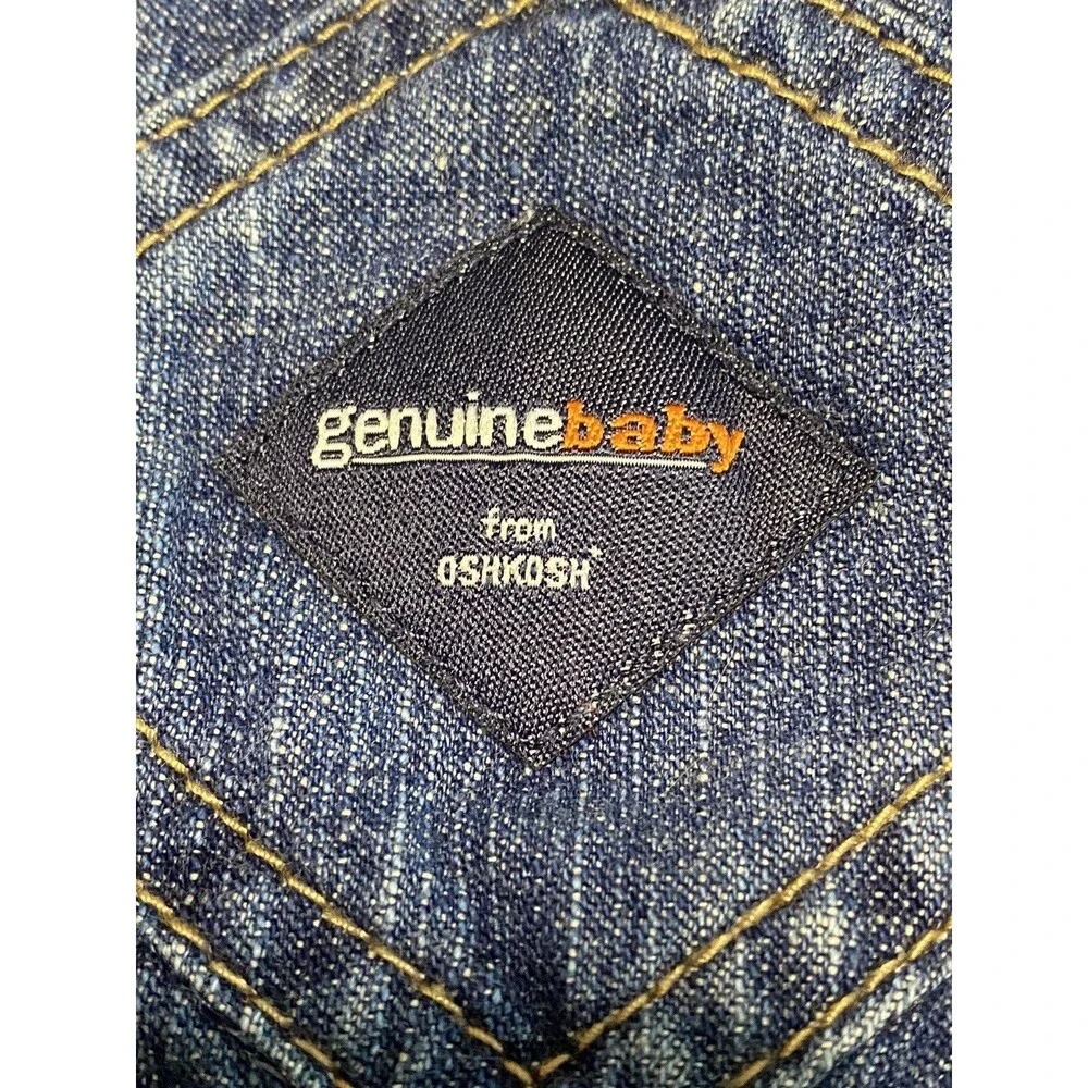 OshKosh BGosh Overalls 6 month Plaid Lined Vestbak Denim Snap USA Vtg. EUC